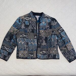 Renaissance Blue and Black Patterned Jacket